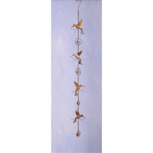 Hummingbird & Bells Flamed Hanging Ornament