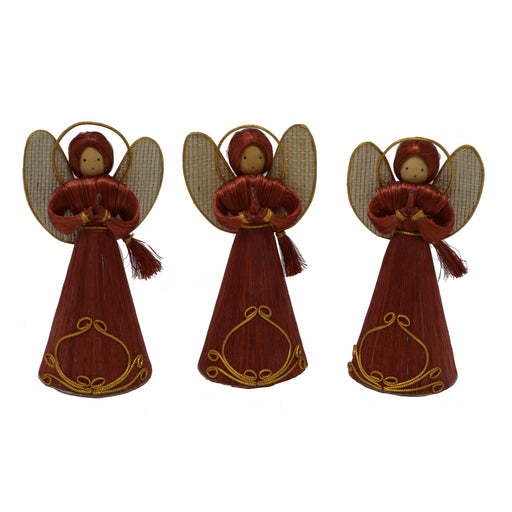 6.5 inch Burgundy Angel Figurine