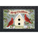 Christmas Cardinal Bird House Doormat