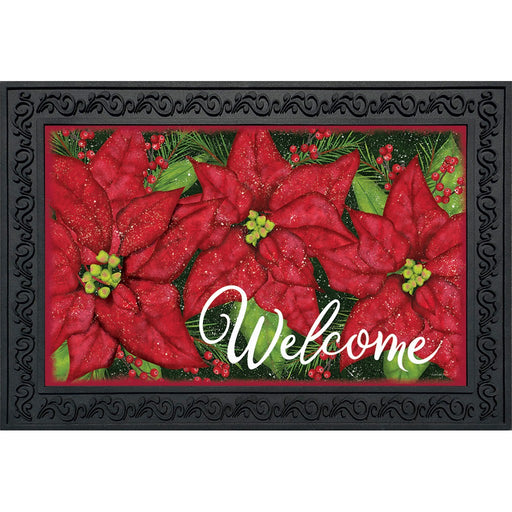 Holiday Poinsettia Doormat