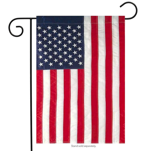 Embroidered American Flag Garden Flag