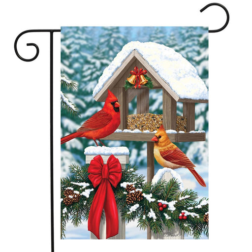 Cardinals Christmas Feast Garden Flag
