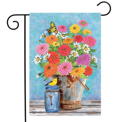 Zinnias Garden Flag