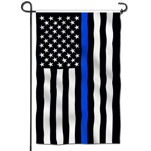 Thin Blue Line Embroidered Garden Flag