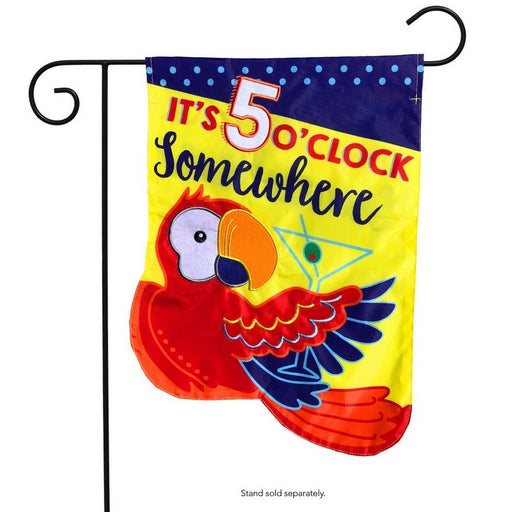 5 O'Clock Applique Garden Flag