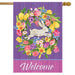Bunny Wreath Garden Flag