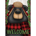 Woodsy Bear Welcome Garden Flag