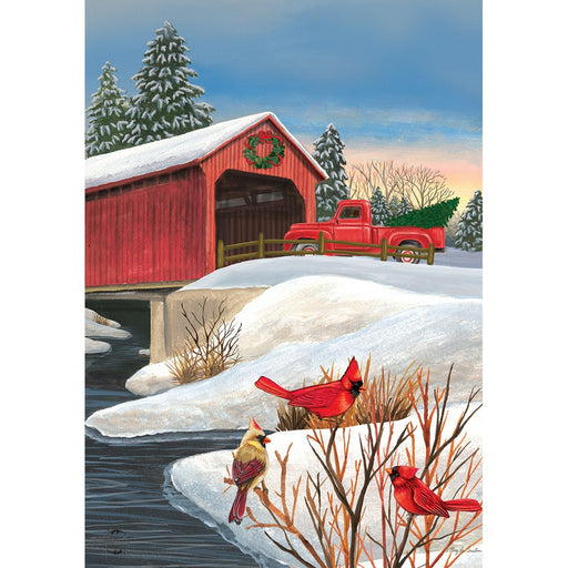 Winter Bridge Garden Flag