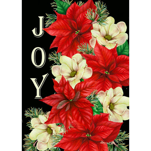 Joy Poinsettias Garden Flag