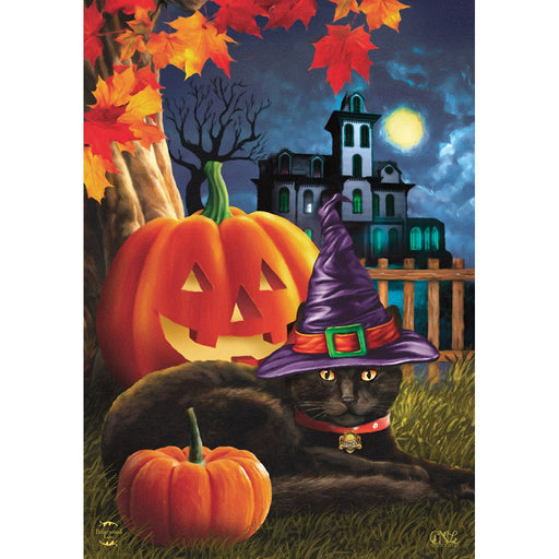 Black Cat Halloween Garden Flag