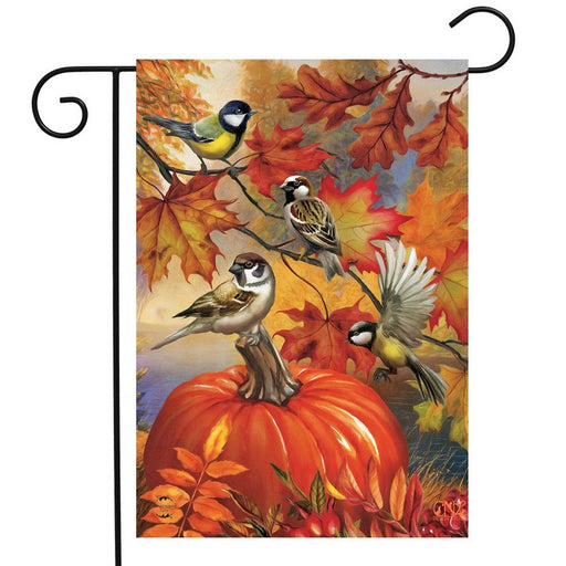 Autumn Bird Gathering Garden Flag