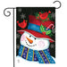 Snowman And Cardinals Garden Flag