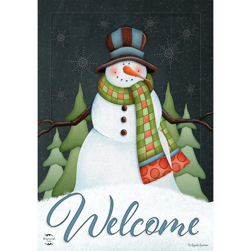 Happy Snowman Garden Flag