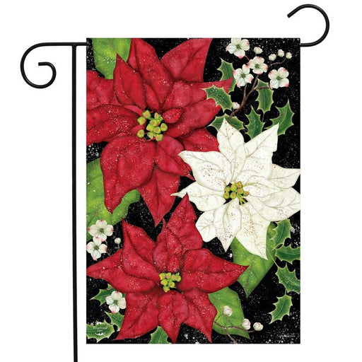 Festive Poinsettias Garden Flag