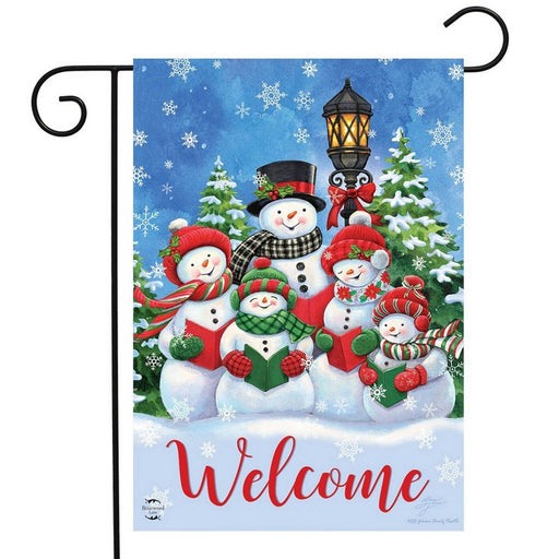 Caroling Snowmen Garden Flag