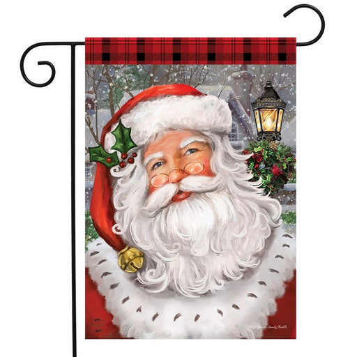 Checkered Santa Garden Flag