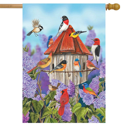 Birds and Lilacs House Flag