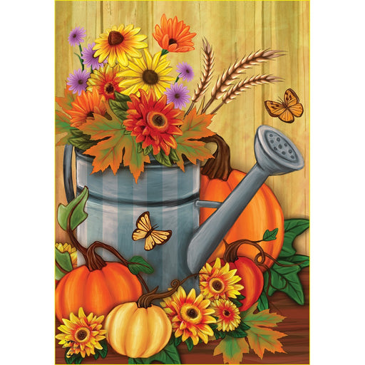 Fall Watering Can House Flag
