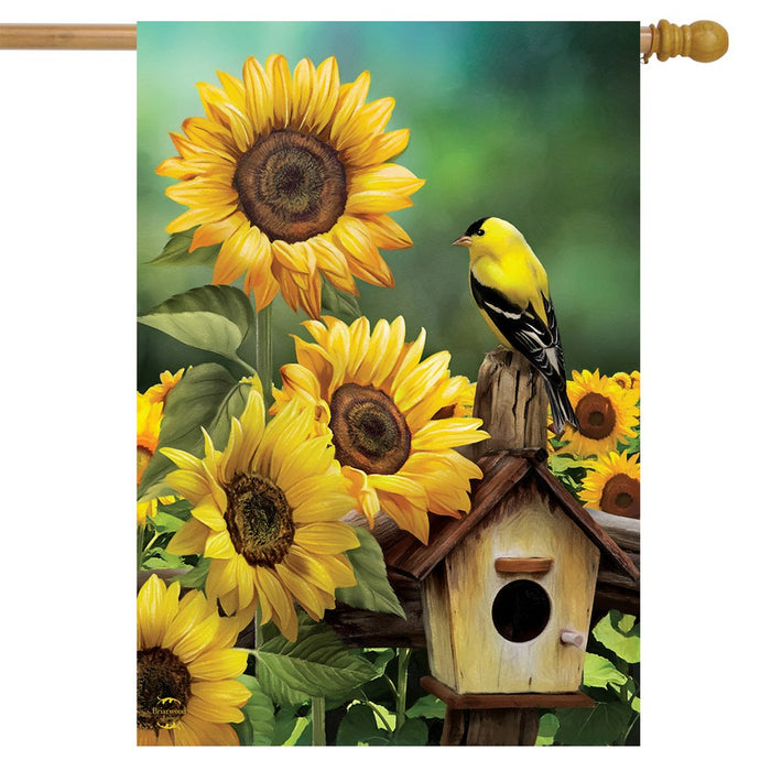 Goldfinch & Sunflowers House Flag