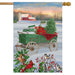Winter Wagon House Flag