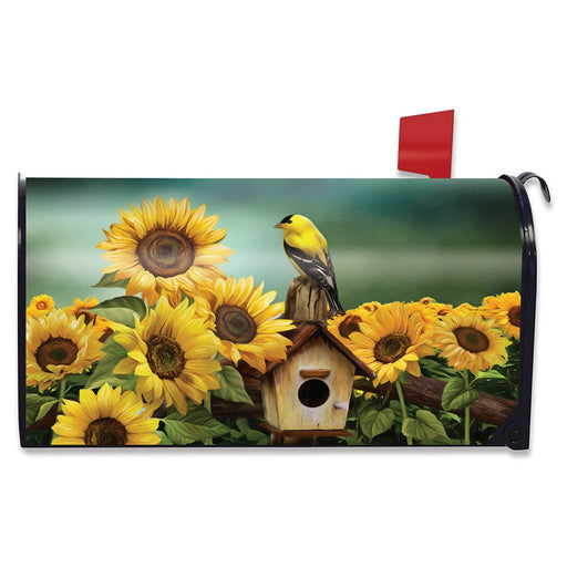 Goldfinch & Sunflowers Mailbox Cover