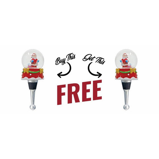 BOGO! Santa Snow Globe Bottle Stopper