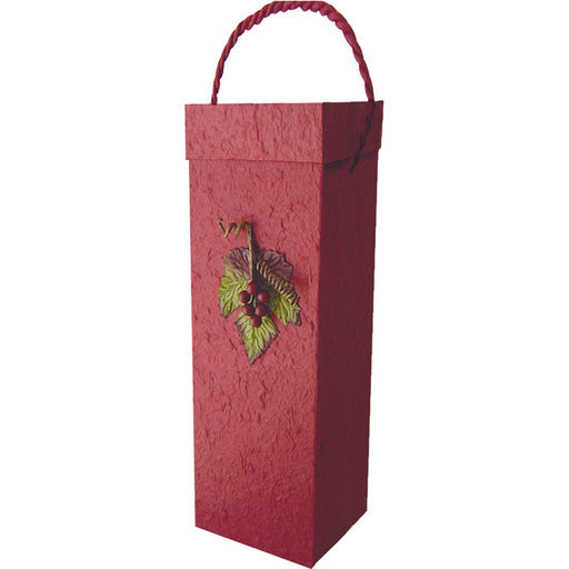 Box1 GC Burgundy - Handmade Paper Bottle Box