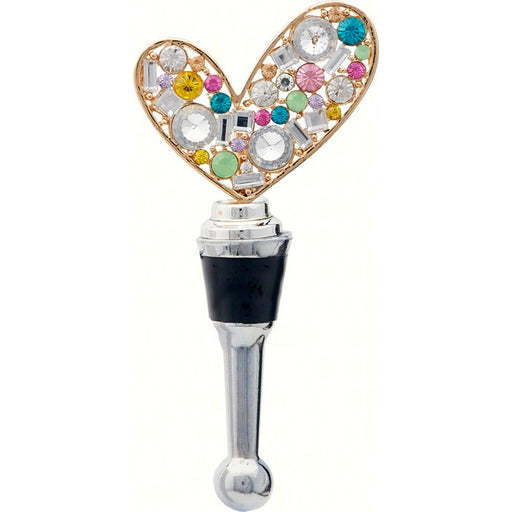 Bottle Stopper - Heart with Stones