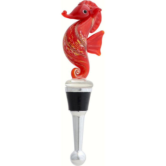 Bottle Stopper - Seahorse Red