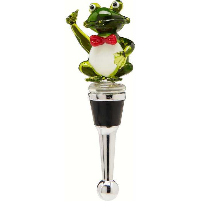 Bottle Stopper - Frog Red Tie