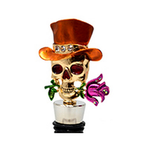 Sugar Skull Bling Bottle Stopper