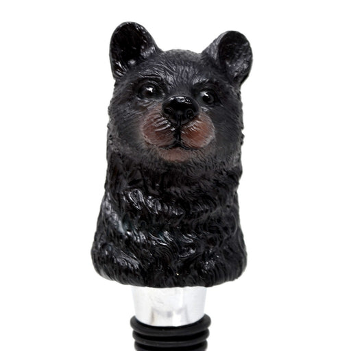 Black Bear Bottle Stopper - Resin