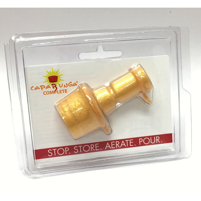CapaBunga Complete Gold Aerator and Reusable Silicone Wine Bottle Cap