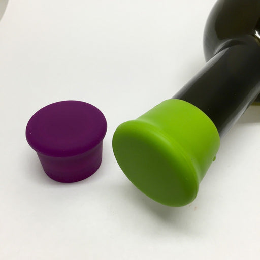 Purple & Green Reusable Silicone Wine Bottle Cap
