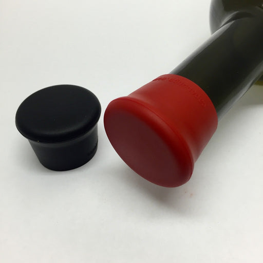 Red & Black Reusable Silicone Wine Bottle Cap