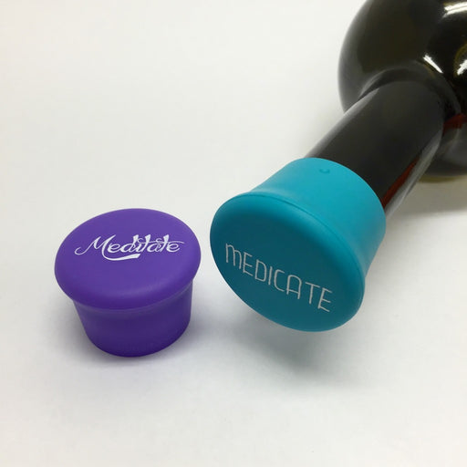 Meditate and Medicate Reusable Silicone Wine Bottle Cap