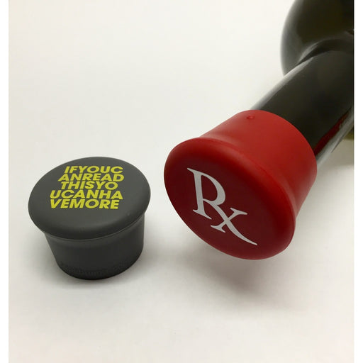 Rx & ifyoucanreadthisyoucanhavemore Reusable Silicone Wine Bottle Cap