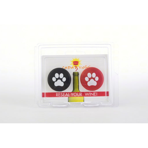 Paws (Red and Black) Reusable Silicone Wine Bottle Cap