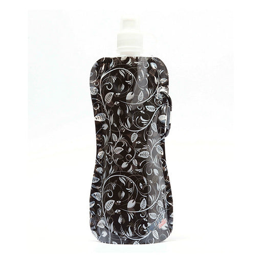 Flowers Black/White Pocket Bottle With Brush