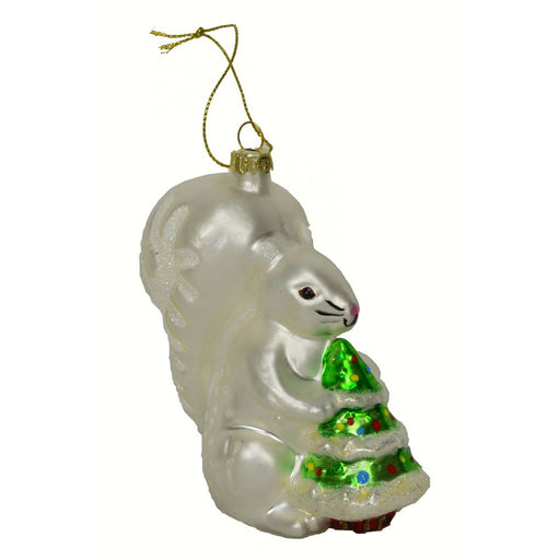 White Squirrel Brown Eyes Ornament