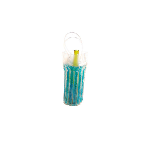 Cool Sack Round Beaded Wine Tote Blue - Freezer Wine Bag