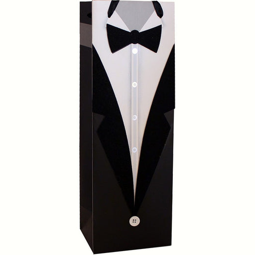 Decorative Paper Single Wine Bag - Tuxedo - Must order in 6's