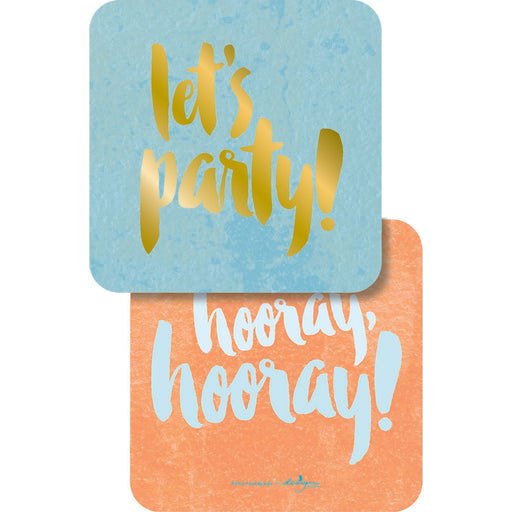 Let's Party - Pink Paper Coasters