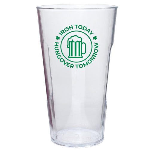 16oz Pint Glass Ever DrinkWare St. Patrick's Day "Irish Today"
