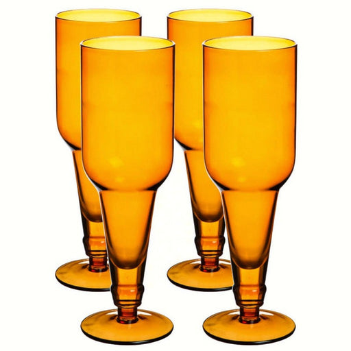 By the Bottle Beer Glass 16 oz Amber Set of 4