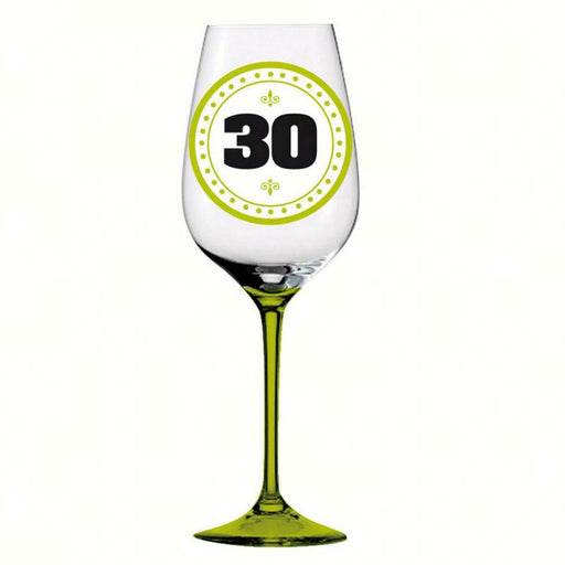 Handpainted Wine Glass Happy 30th Birthday
