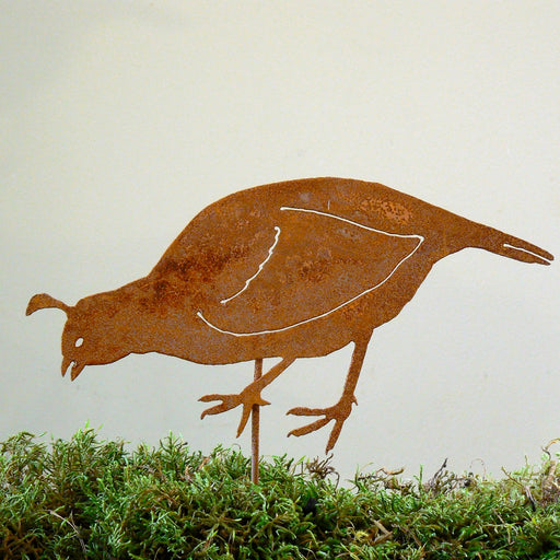 CA Quail Female Stake Bird Silhouette