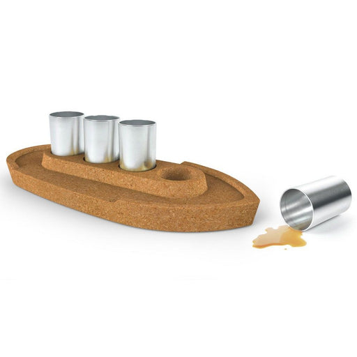 Party Boat Cork Tray and Shot Set