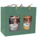 2 Bottle Handmade Paper Gourmet Bag - Green with Windows