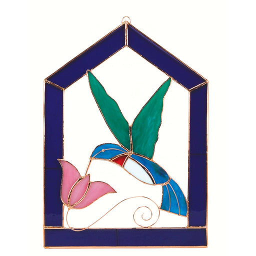 Large Hummingbird Purple Steeple Window Panel